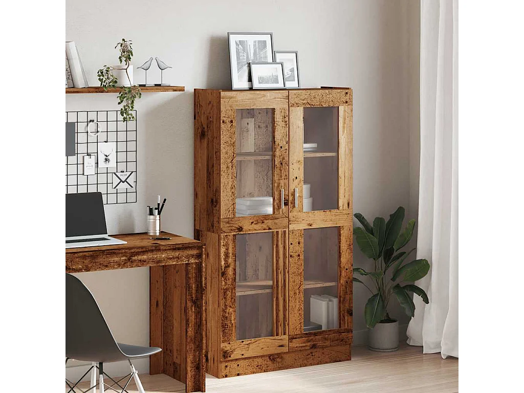 Aparador alto madera vieja 82,5x30,5x150 cm madera contrachapada