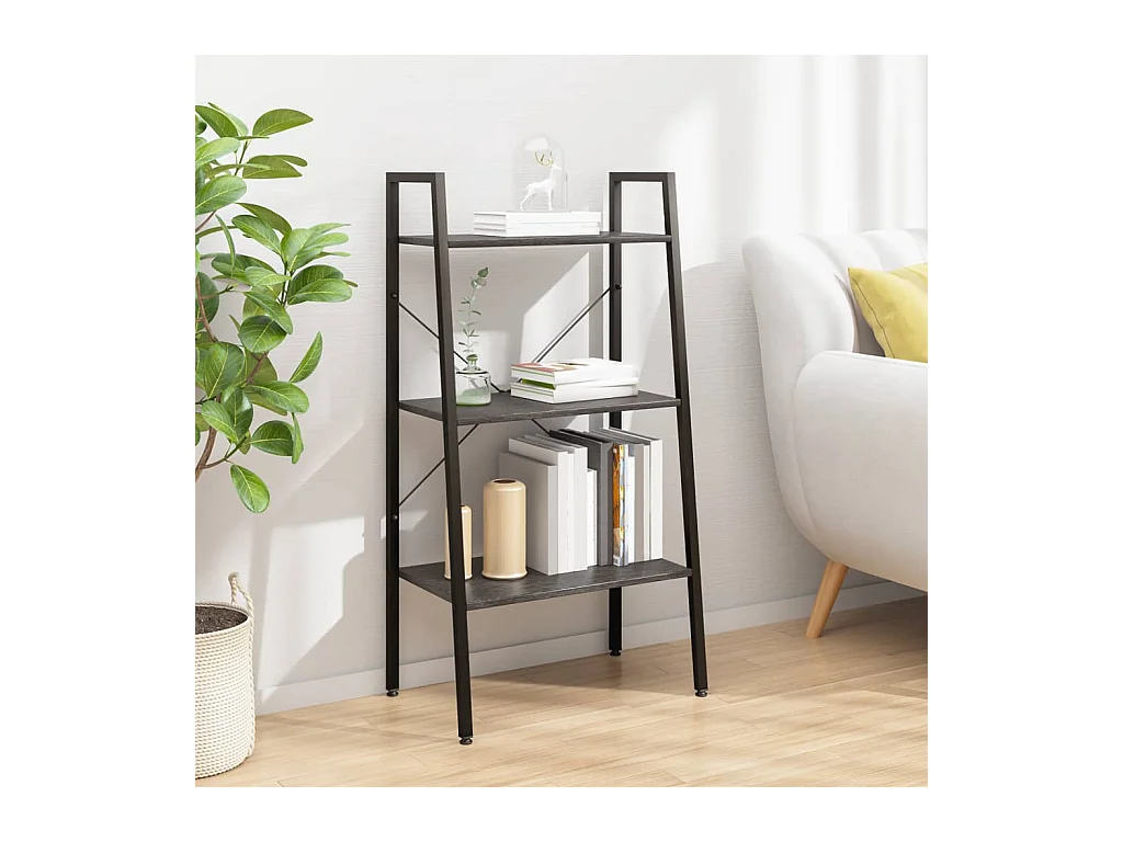 Étagère sur pied 3 niveaux Noir 56x35x108 cm