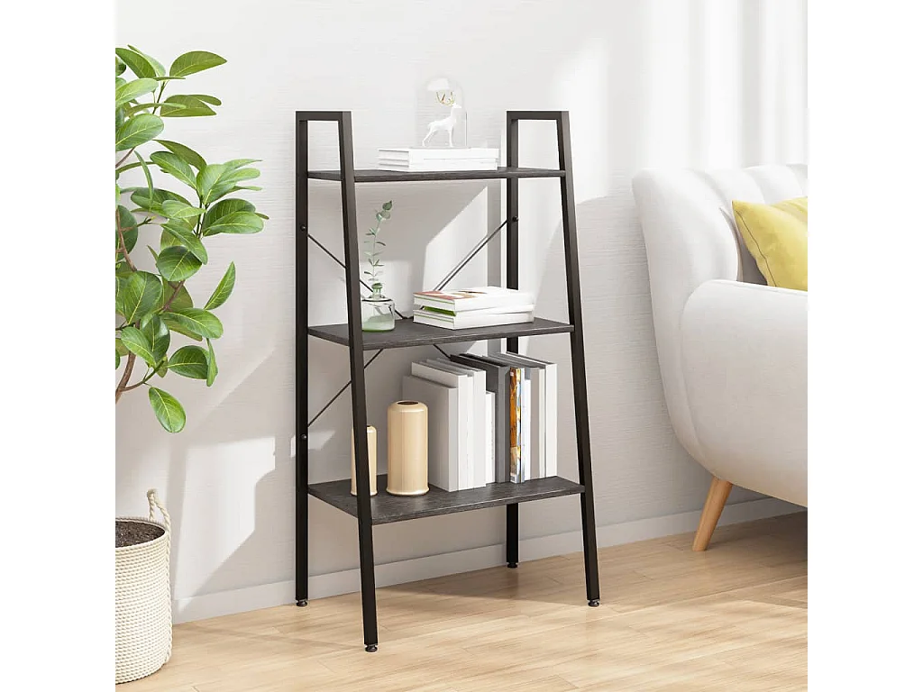 Étagère sur pied 3 niveaux Noir 56x35x108 cm