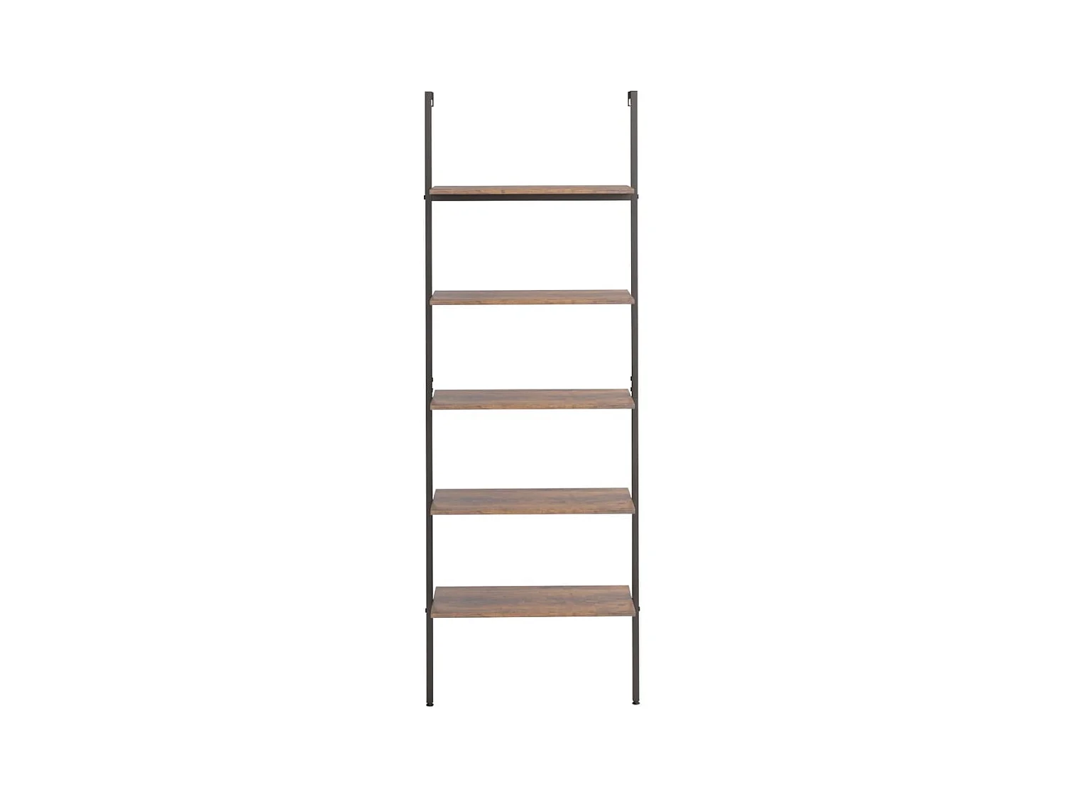 Étagère inclinée à 5 niveaux Marron foncé et noir 64x35x185 cm