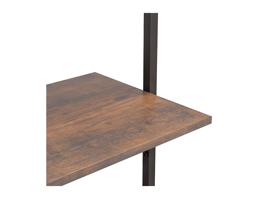 Étagère inclinée à 5 niveaux Marron foncé et noir 64x35x185 cm