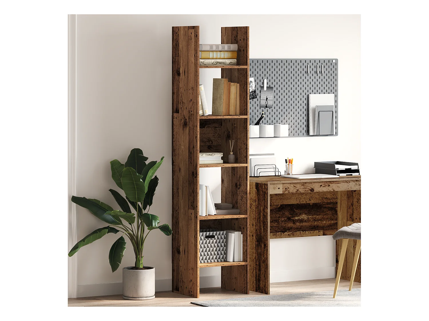 Bibliothèque Bois ancien 40 x 35 x 180 cm Bois d'ingénierie