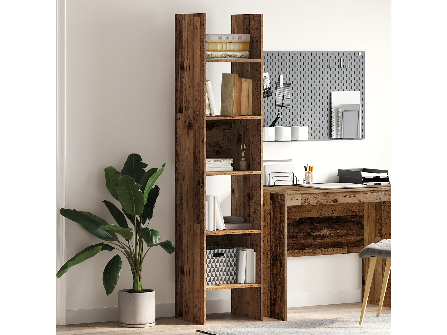 Bibliothèque Bois ancien 40 x 35 x 180 cm Bois d'ingénierie