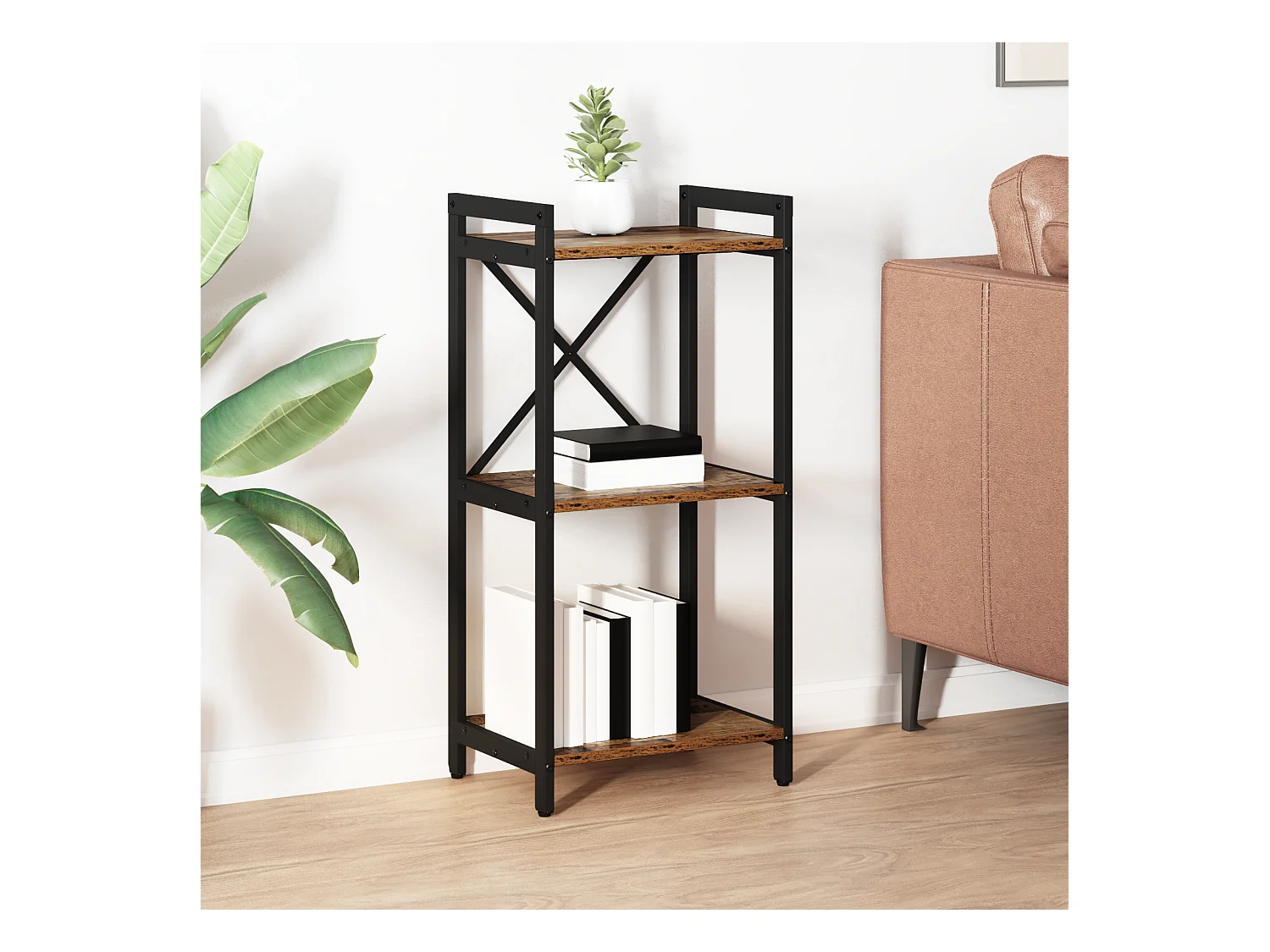 Bücherregal Antikholz 40 x 30 x 83 cm Holzwerkstoff
