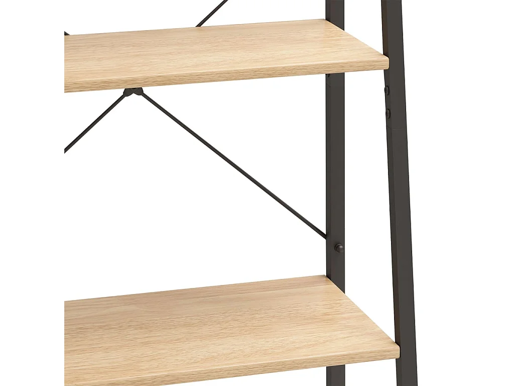 Étagère sur pied 5 niveaux Marron clair et noir 56x35x174 cm