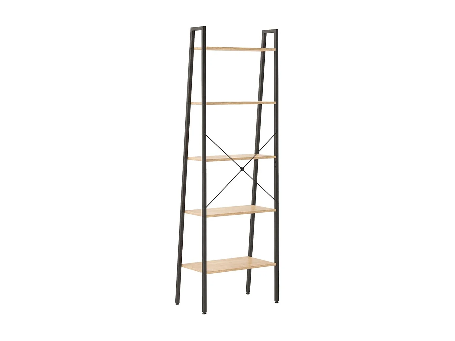 Scaffale a 5 ripiani Marrone chiaro e nero 56x35x174 cm