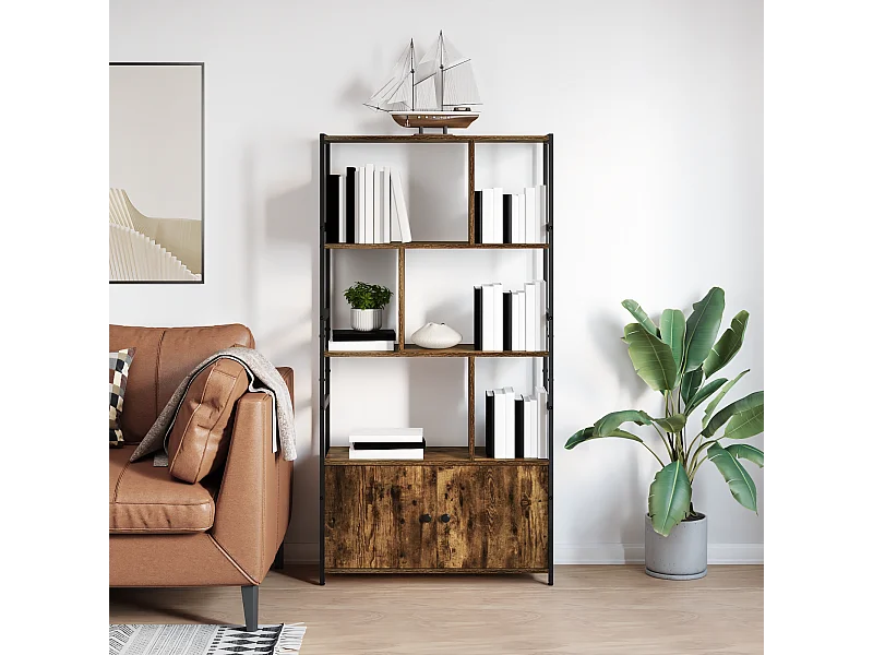 Gerookte eikenhouten plank 80 x 30 x 155,5 cm, bewerkt hout