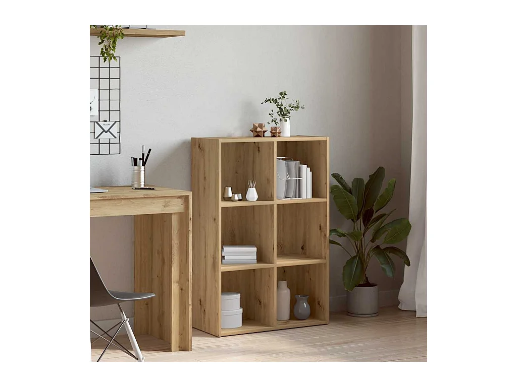 Bibliothèque/Buffet chêne artisanal 66x30x98 cm bois ingénierie