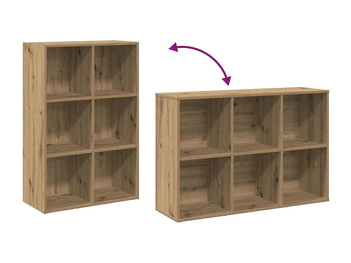 Bibliothèque/Buffet chêne artisanal 66x30x98 cm bois ingénierie