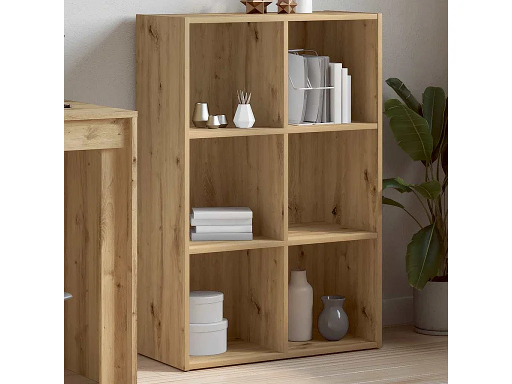 Bibliothèque/Buffet chêne artisanal 66x30x98 cm bois ingénierie