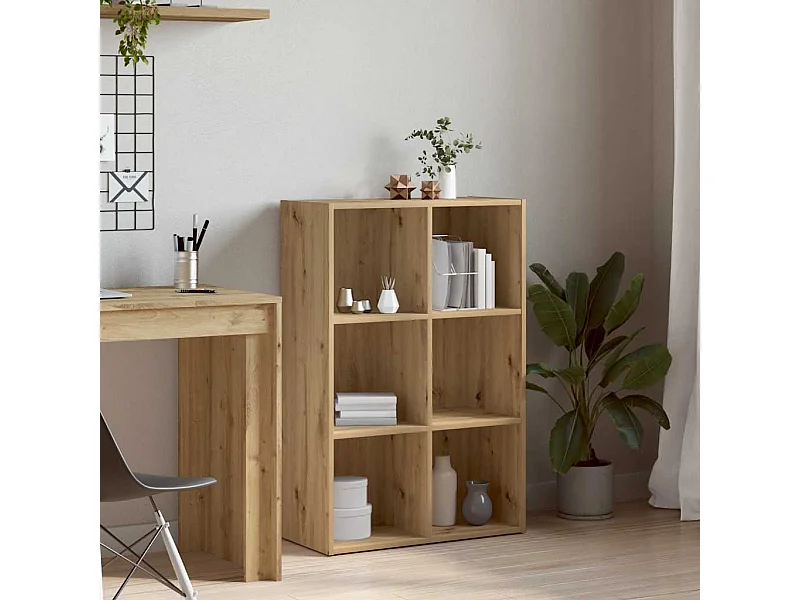 Bibliothèque/Buffet chêne artisanal 66x30x98 cm bois ingénierie
