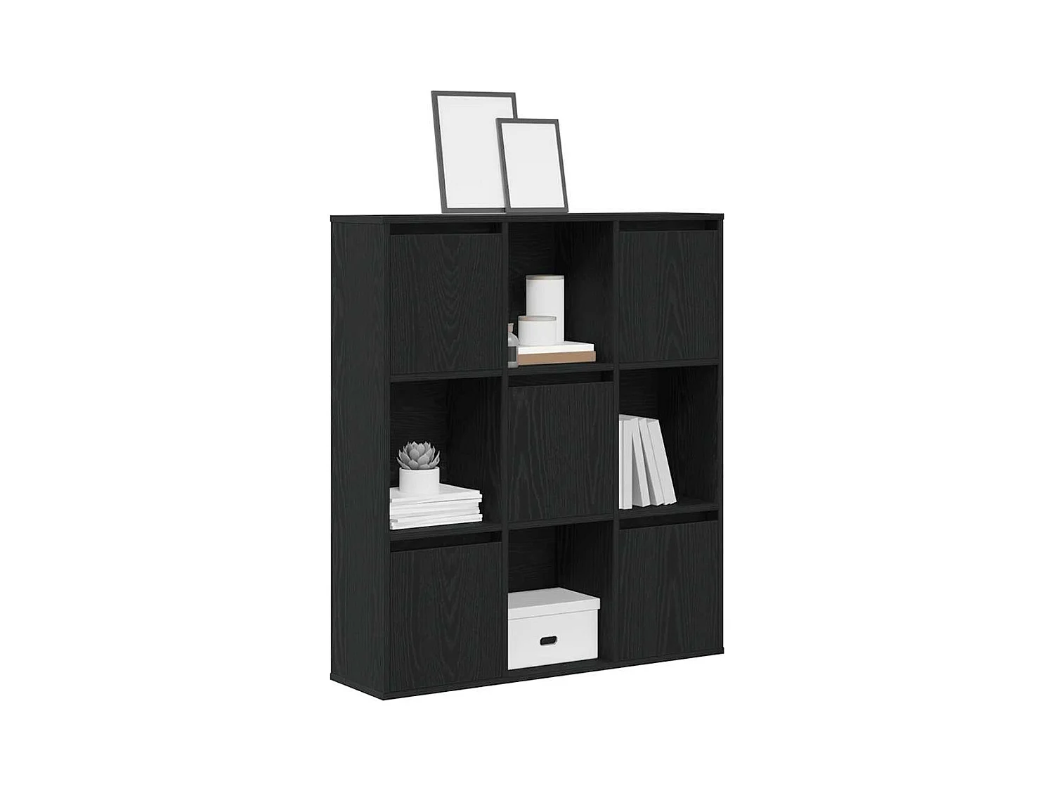 Bibliothèque chêne noir 89x24x101,5 cm bois d'ingénierie