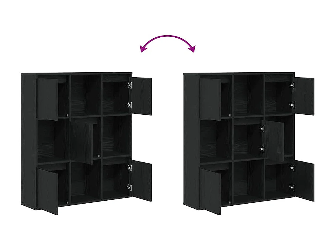 Bibliothèque chêne noir 89x24x101,5 cm bois d'ingénierie