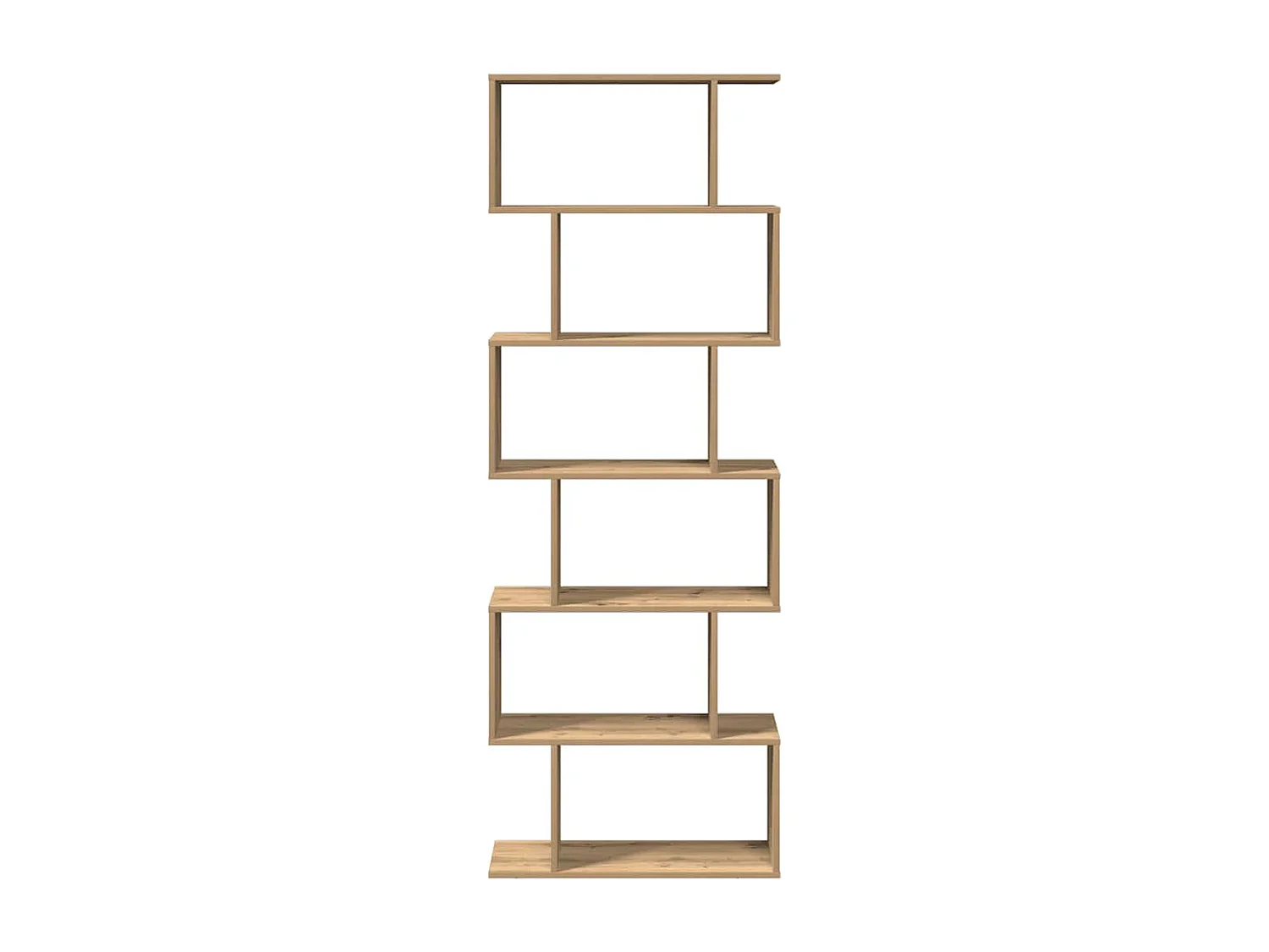 Mensola divisoria a 6 ripiani, in rovere lavorato a mano