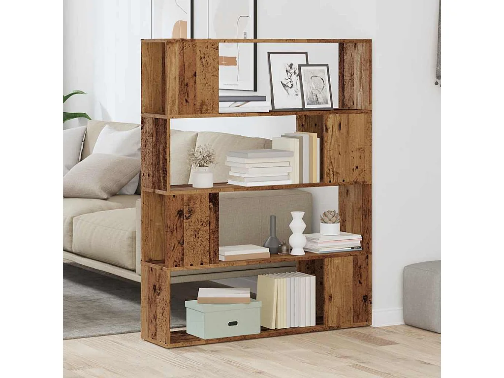 Bibliothèque/Séparateur de pièce vieux bois 100x24x124,5 cm