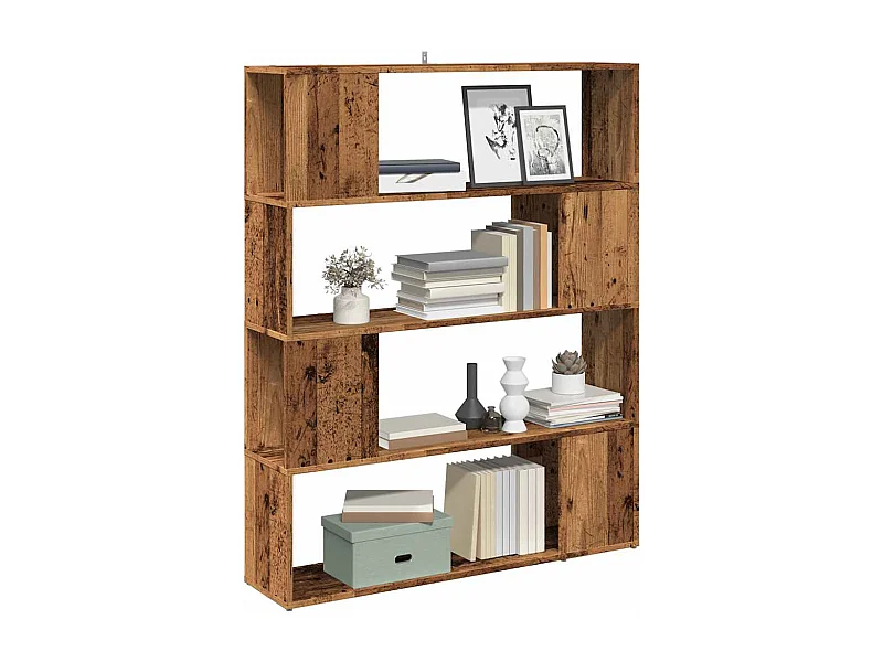 Bibliothèque/Séparateur de pièce vieux bois 100x24x124,5 cm