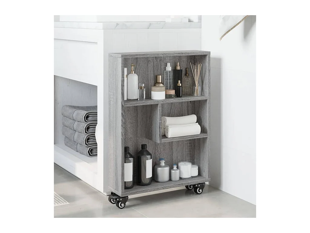 Sonoma Gray Engineered Wood smalle opbergwagen