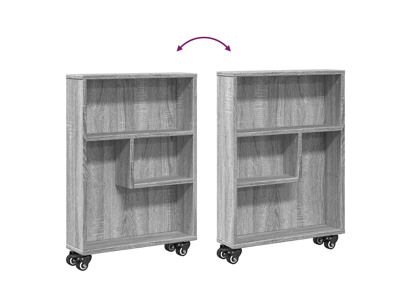 Sonoma Gray Engineered Wood smalle opbergwagen