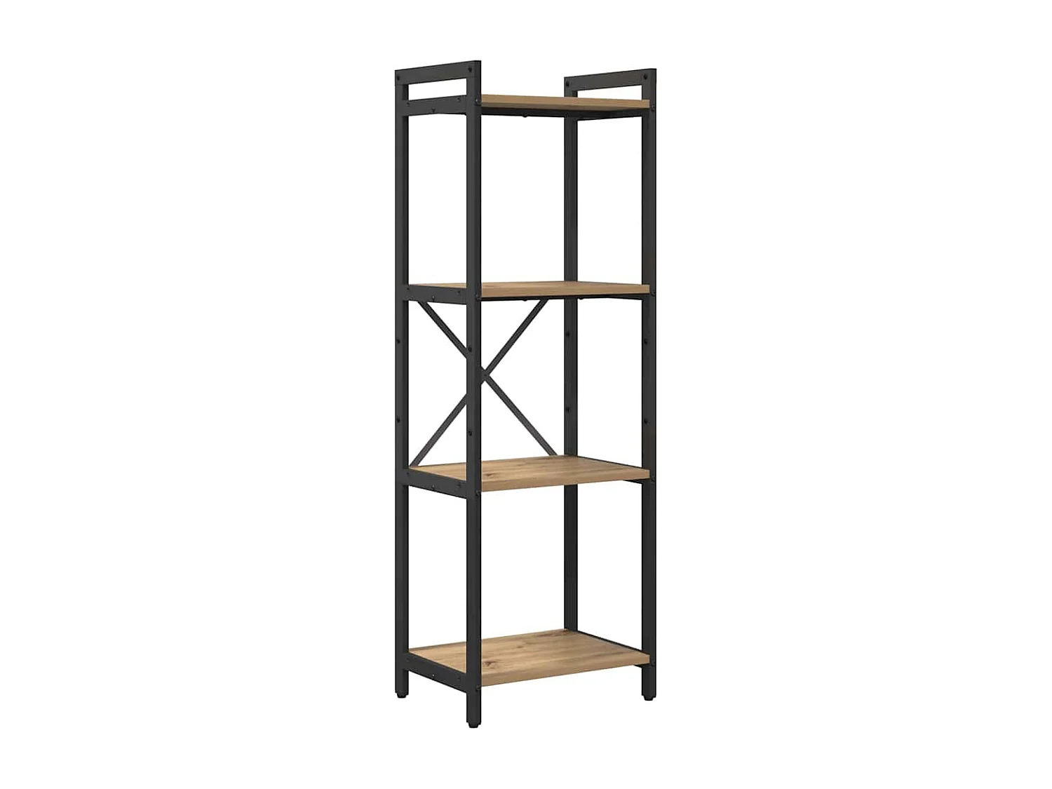 Bibliothèque chêne artisanal 40 x 30 x 118 cm Bois et Acier