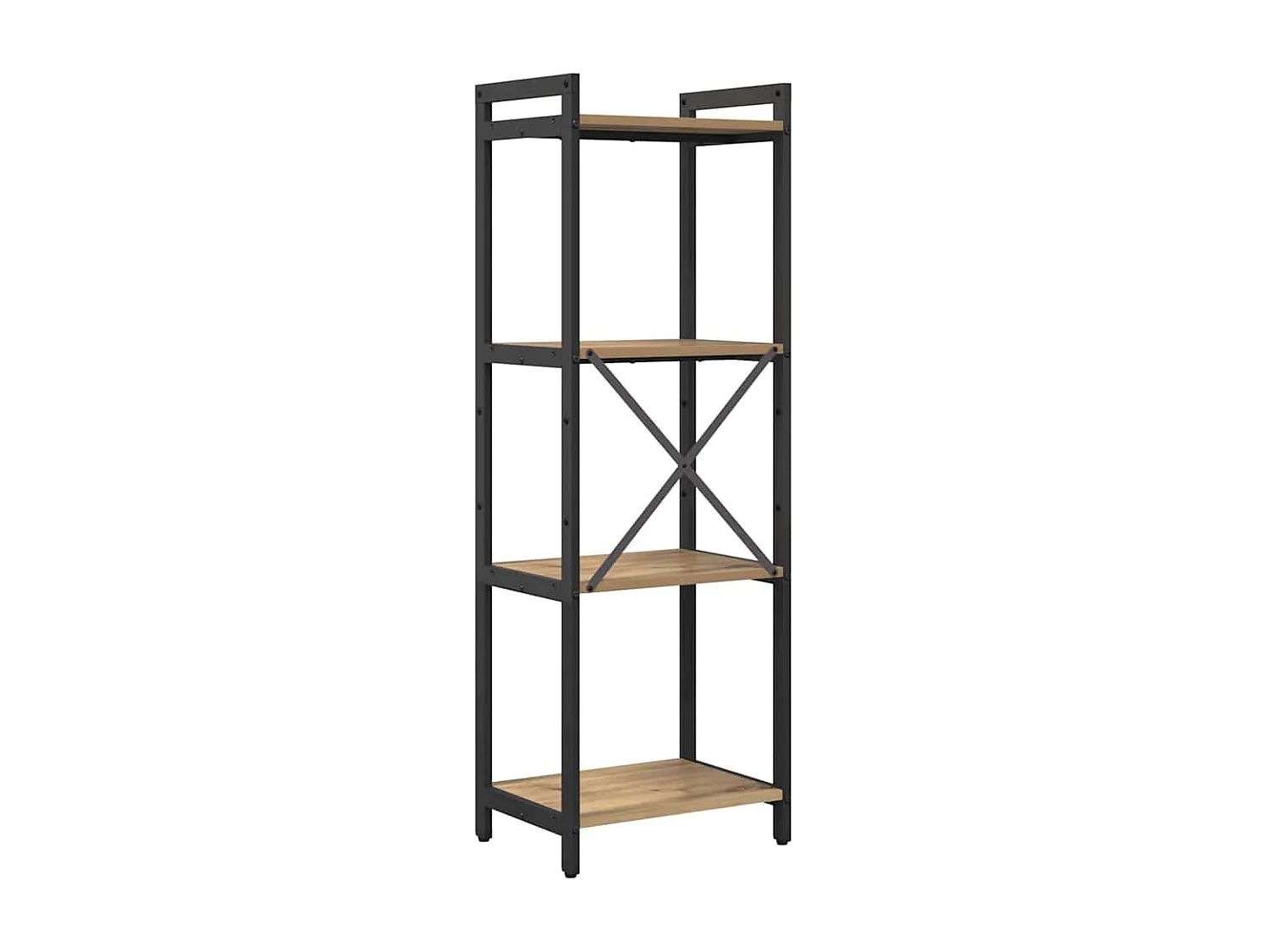 Bibliothèque chêne artisanal 40 x 30 x 118 cm Bois et Acier