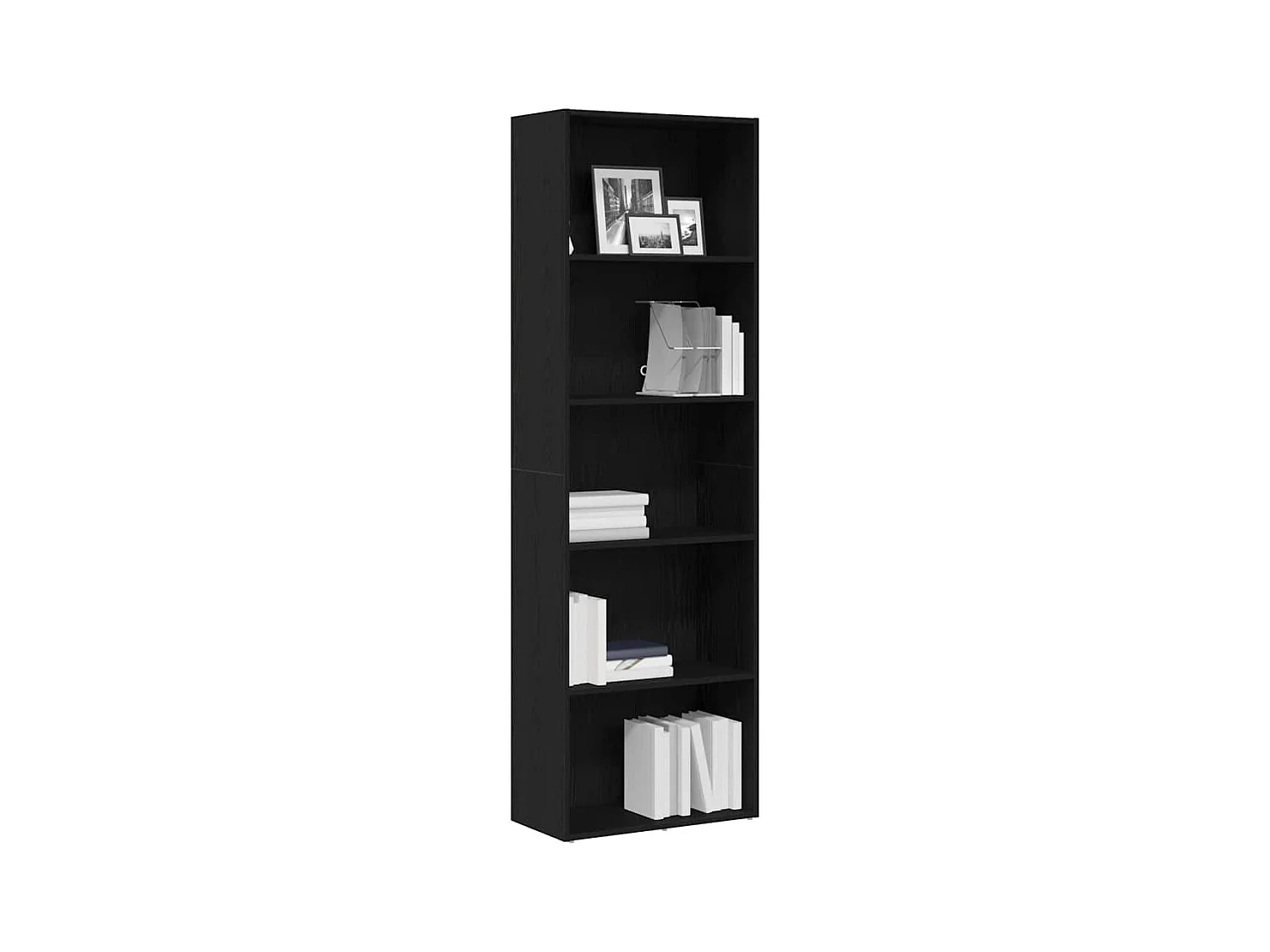 Bibliothèque chêne noir 60x30x189 cm bois d'ingénierie