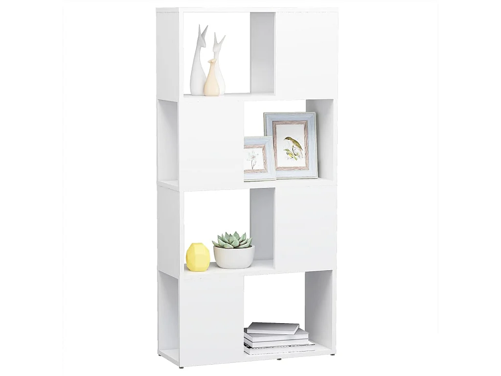 Bibliothèque/Séparateur de pièce blanc bois d'ingénierie