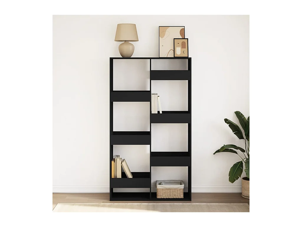 Bibliothèque noir 100x33x175 cm bois d'ingénierie