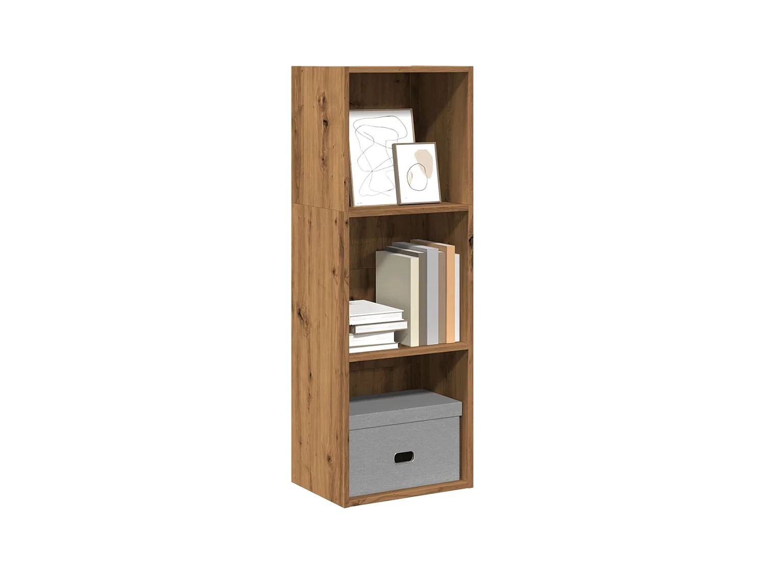 Bibliothèque chêne artisanal 40x30x114 cm bois d'ingénierie