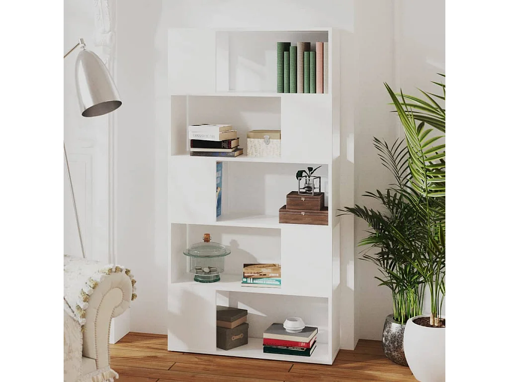 Bibliothèque/Séparateur de pièce Blanc 80x24x155 cm