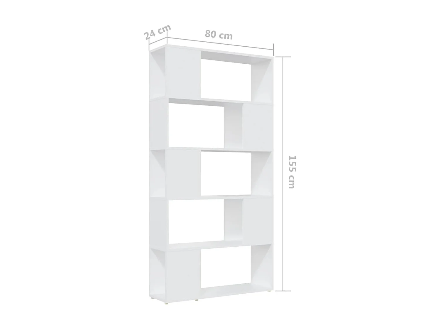 Bibliothèque/Séparateur de pièce Blanc 80x24x155 cm