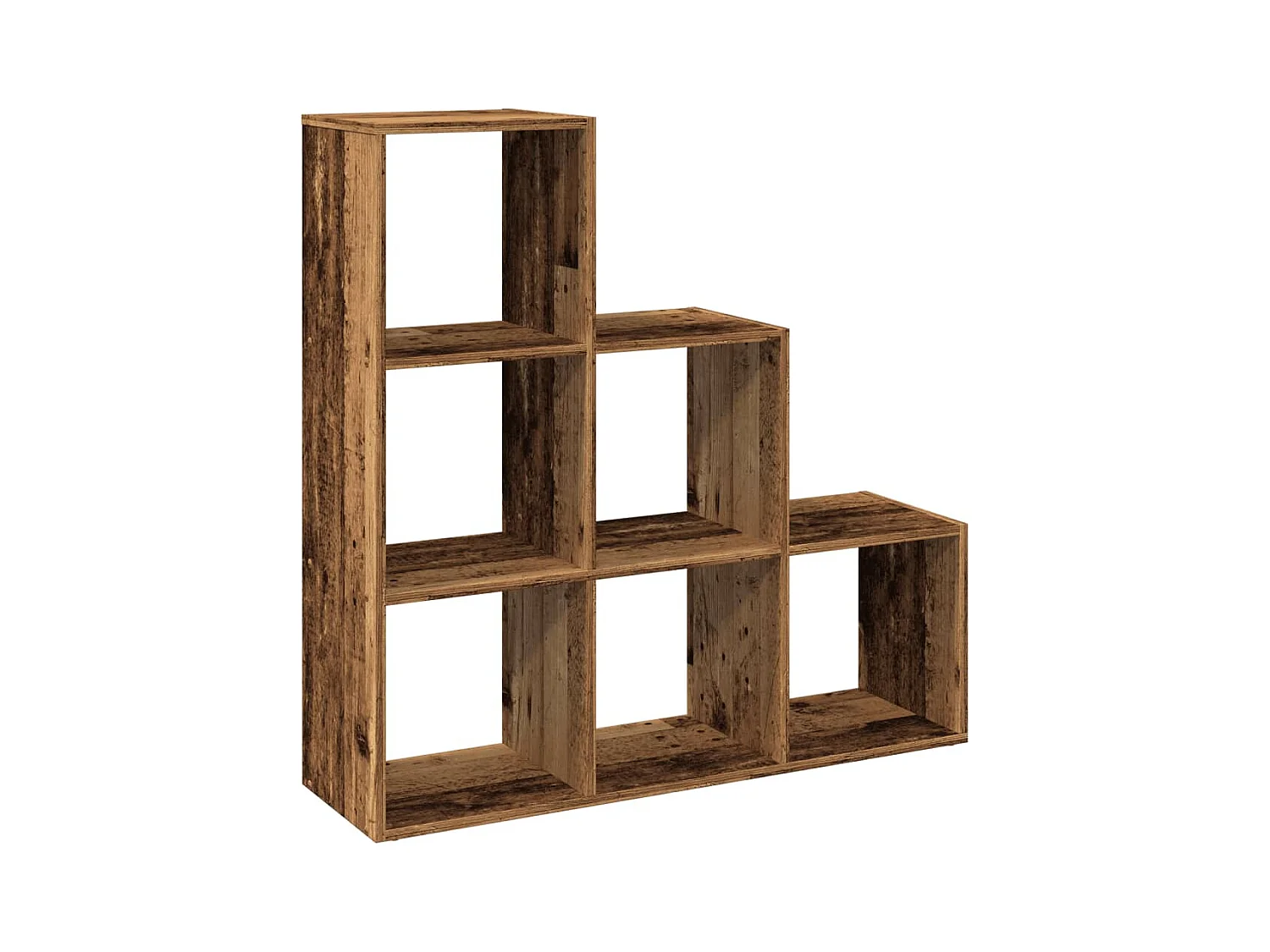 3-laags kamerverdelerplank, oud hout, 99x29x99 cm