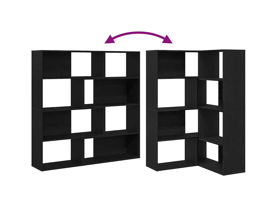 Cabinet d'angle Noir Chêne 140x30x140 cm Bois d'ingénierie