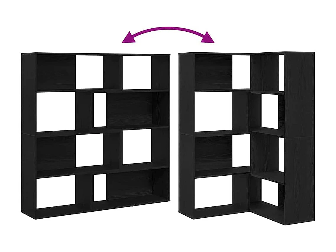 Cabinet d'angle Noir Chêne 140x30x140 cm Bois d'ingénierie