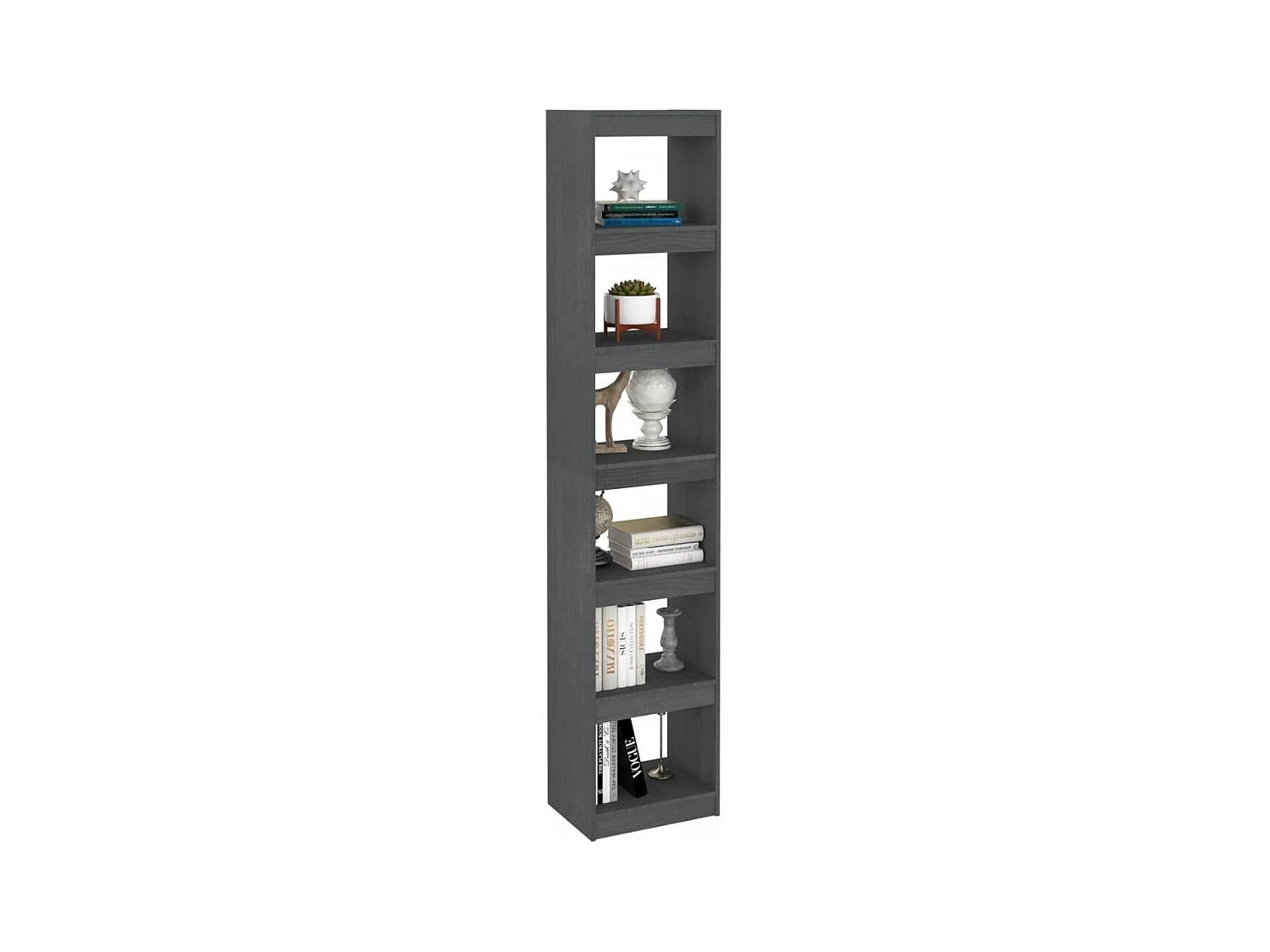 Bibliothèque/Séparateur de pièce Gris 40x30x199 cm Pin massif