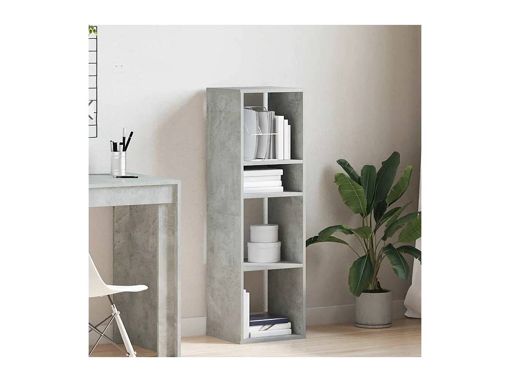 Bibliothèque gris béton 34x31x112 cm bois d'ingénierie