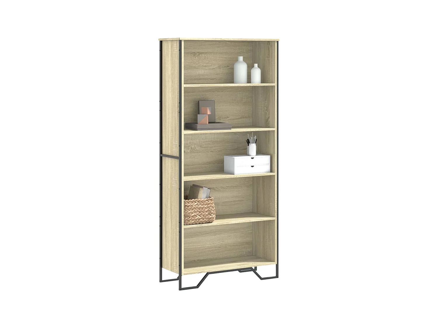 Bücherregal aus Sonoma-Eiche, 80 x 31 x 169 cm, Holzwerkstoff