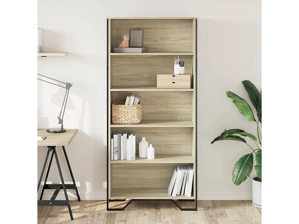 Libreria in rovere Sonoma 80x31x169 cm in legno ingegnerizzato