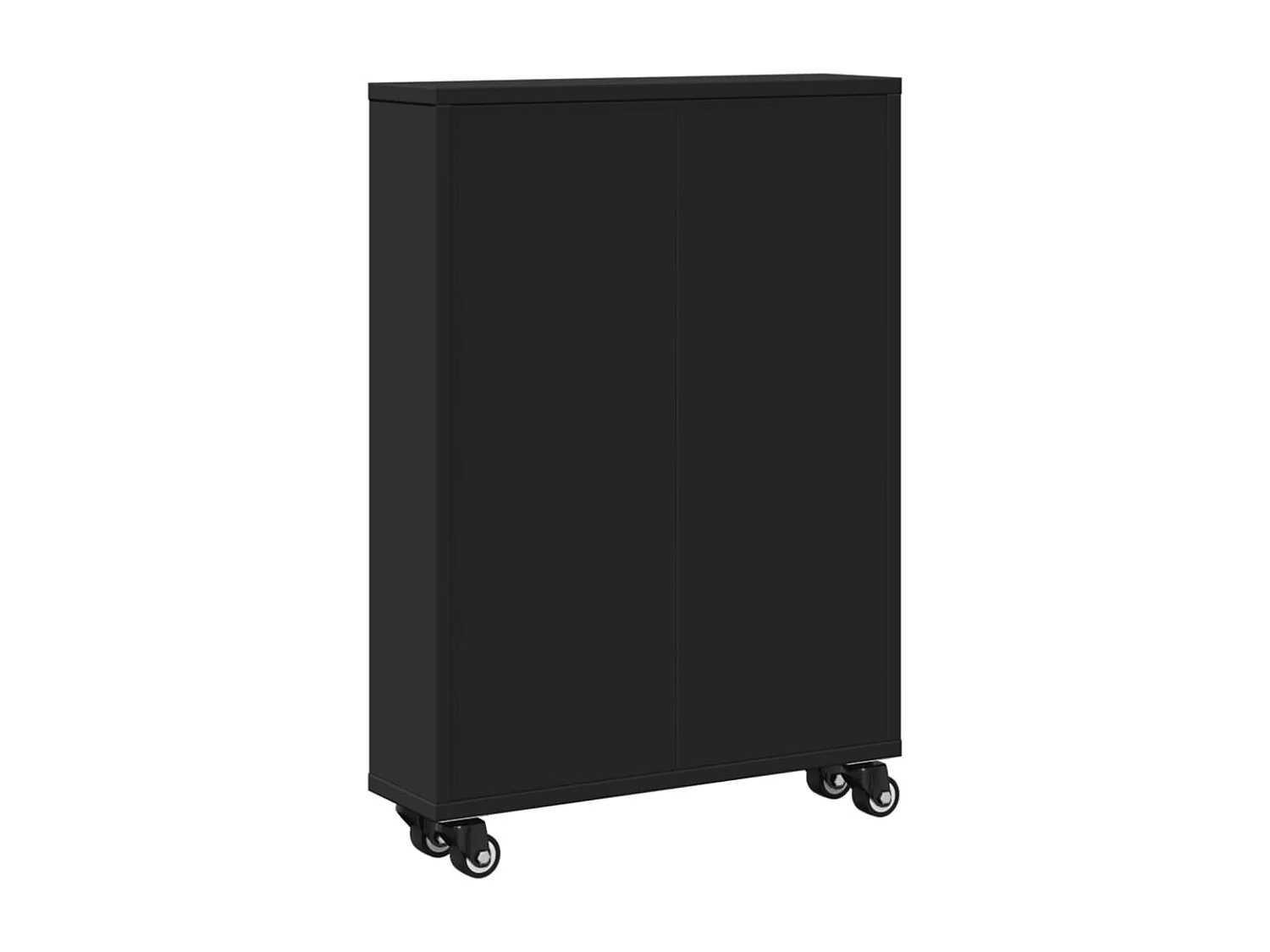 Carrello portaoggetti nero stretto 48x13x68 cm in legno ingegnerizzato