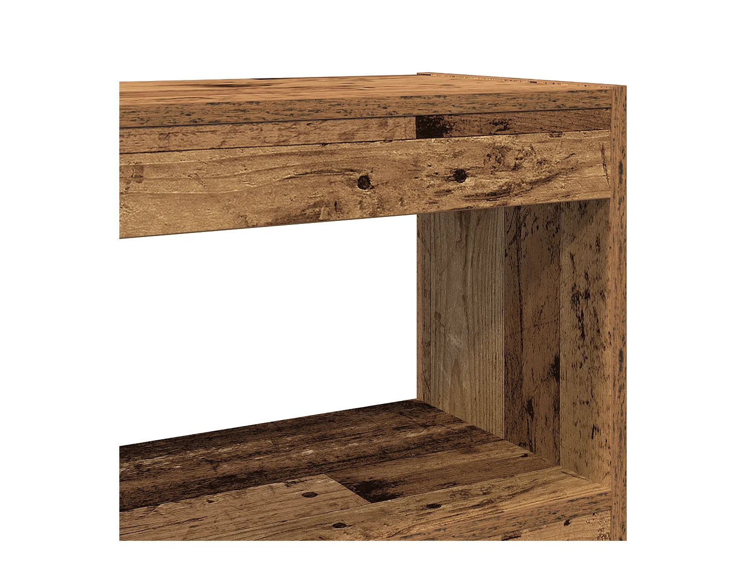 Bibliothèque/Paravent en bois vieilli, 100x30x72 cm, Fabriqué en bois reconstitué