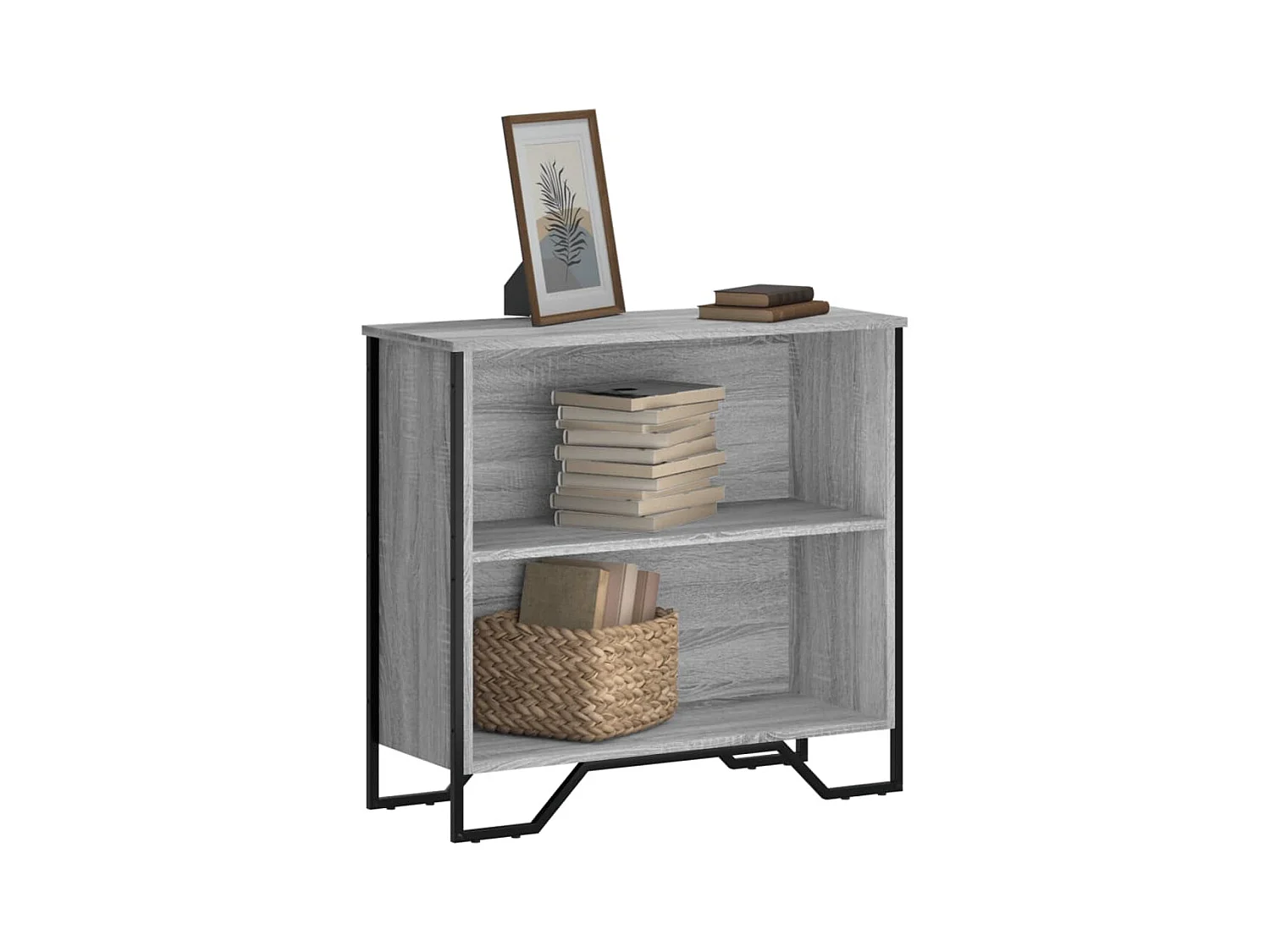 Sonoma grijze boekenkast 80x31x74,5 cm bewerkt hout