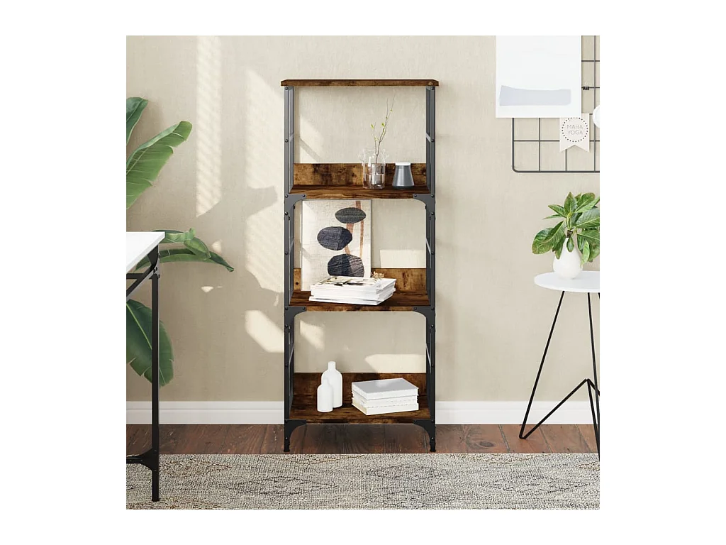 Bibliothèque chêne fumé 50x33x117,5 cm bois d'ingénierie