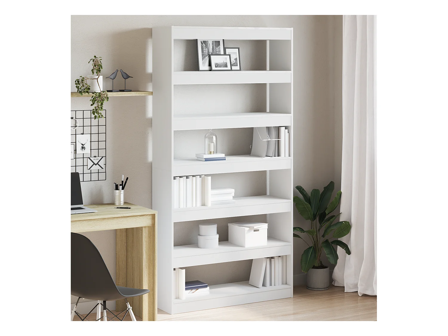 Libreria bianca in legno ingegnerizzato 100 x 30 x 198 cm
