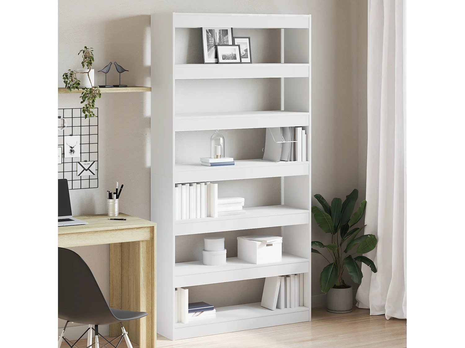 Bibliothèque blanche Bois d'ingénierie 100 x 30 x 198 cm Étagère