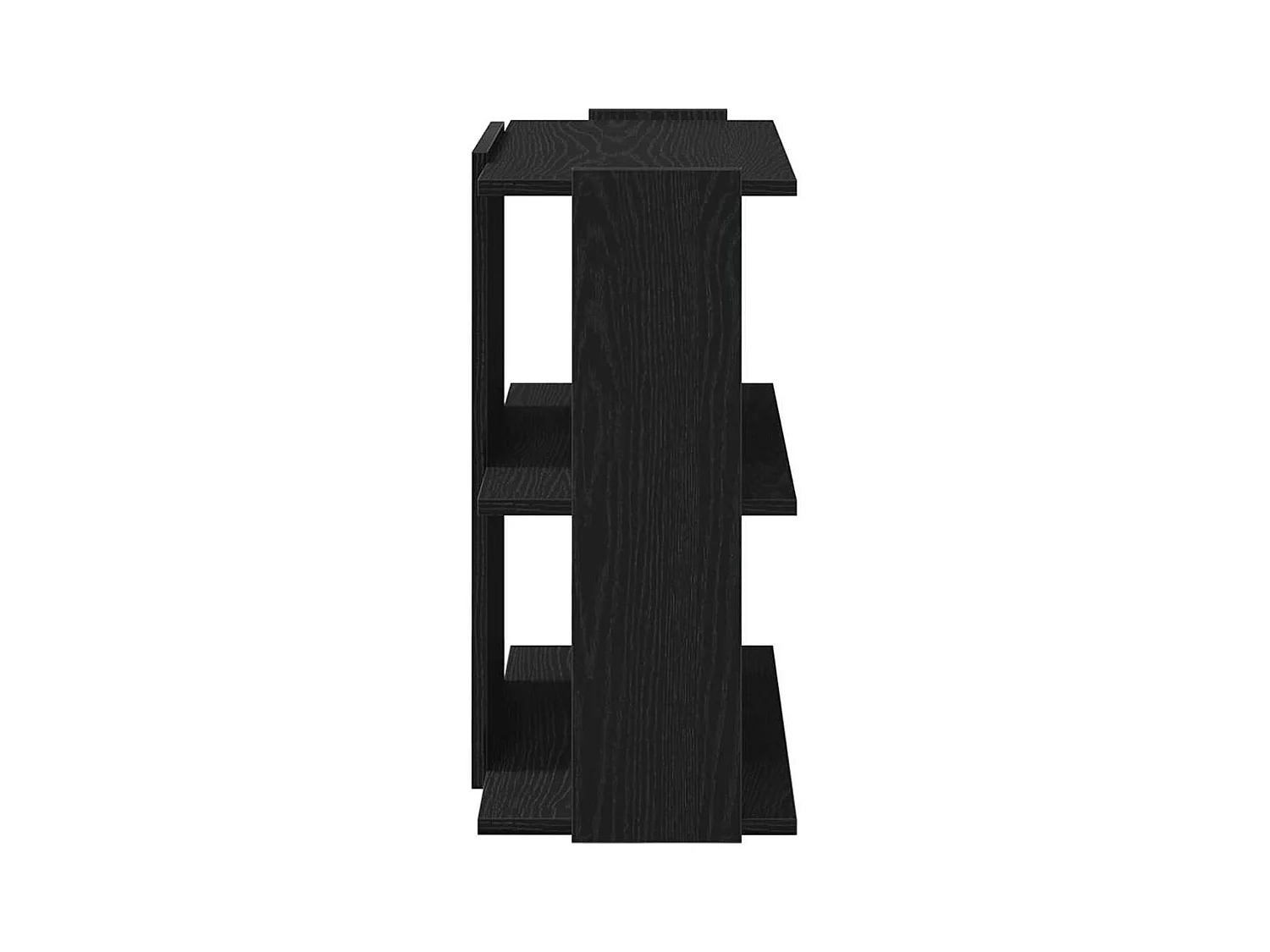 Bibliothèque à 3 niveaux noir 60x30x60 cm bois d'ingénierie