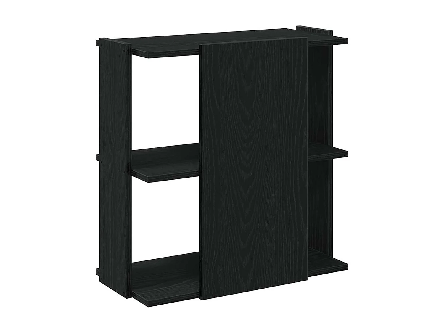 Bibliothèque à 3 niveaux noir 60x30x60 cm bois d'ingénierie