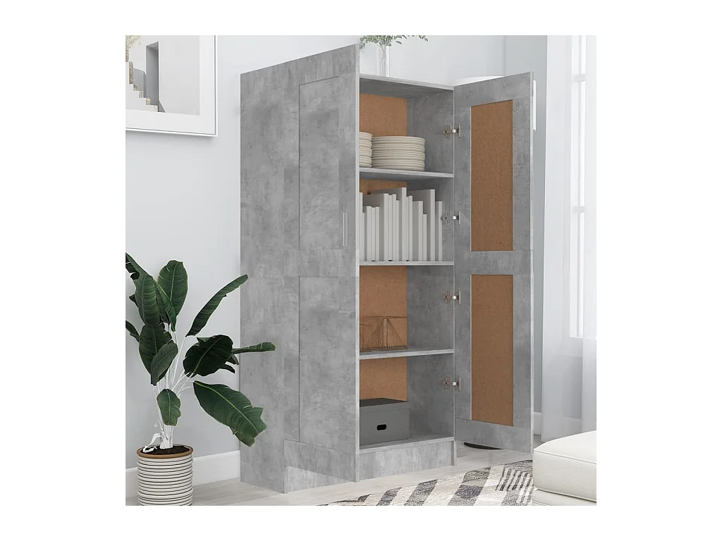 Bibliothèque Gris béton 82,5x30,5x150 cm Bois d’ingénierie