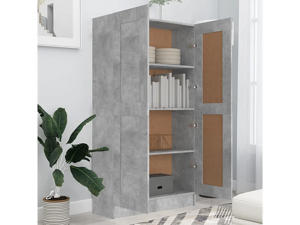 Bibliothèque Gris béton 82,5x30,5x150 cm Bois d’ingénierie