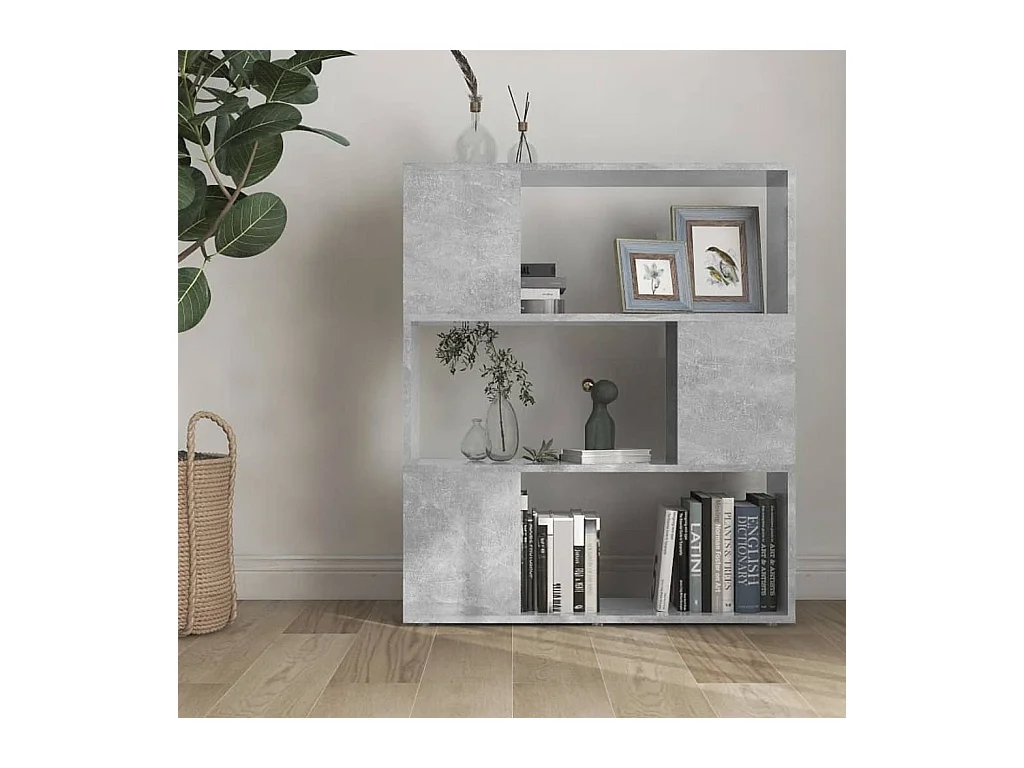 Bibliothèque/Séparateur de pièce Gris béton 80x24x94 cm