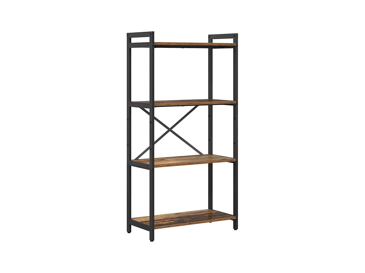 Bibliothèque Bois ancien 60 x 30 x 118 cm Bois et Acier