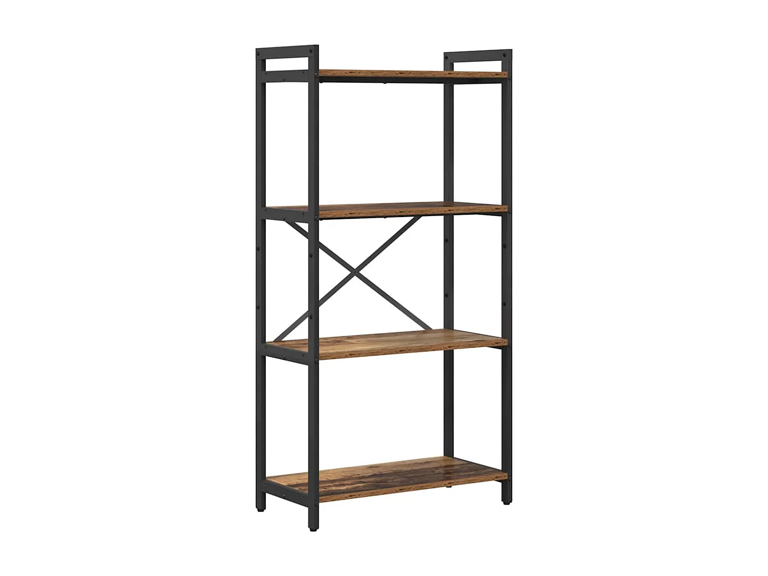 Bibliothèque Bois ancien 60 x 30 x 118 cm Bois et Acier